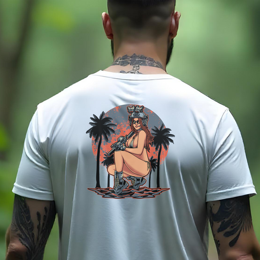 Gun Girl Beach T-Shirt